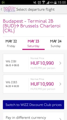 Wizz Air android App screenshot 1